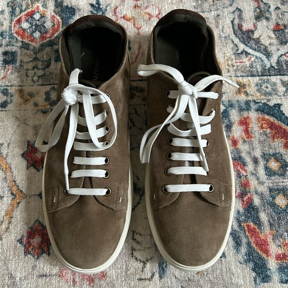 Donald Pliner Pierce Suede Sneaker Shoe in Tan Size 10 - Picture 2 of 9